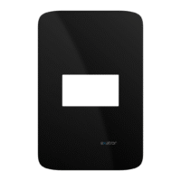 Placa Glass 4x2 1/3 + Suporte - Preto