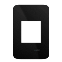 Placa Glass 4x2 2/3 + Suporte - Preto