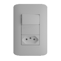 Conjunto 4x2 01 Interruptor bipolar paralelo 10A + 01 Tomada 2P + T 10A/250V