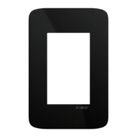 Placa Glass 4x2 3/3 + Suporte - Preto